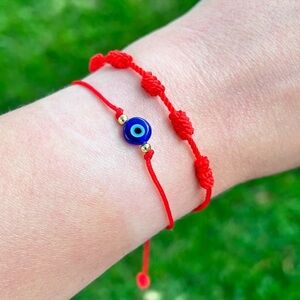 7 Knots and Evil Eye Red Thread bracelets
